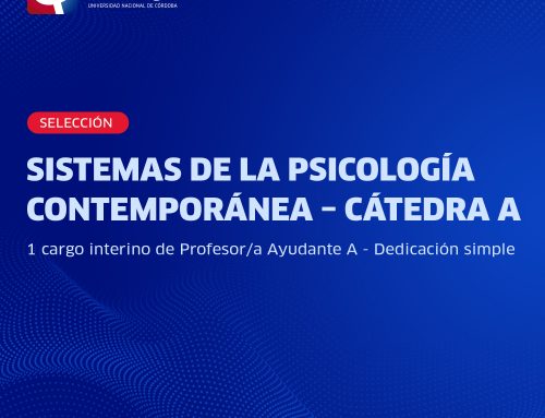 SELECCIÓN INTERINA – Sistemas de la Psicología Contemporánea Cátedra A (Prof. ayudante A Simple)